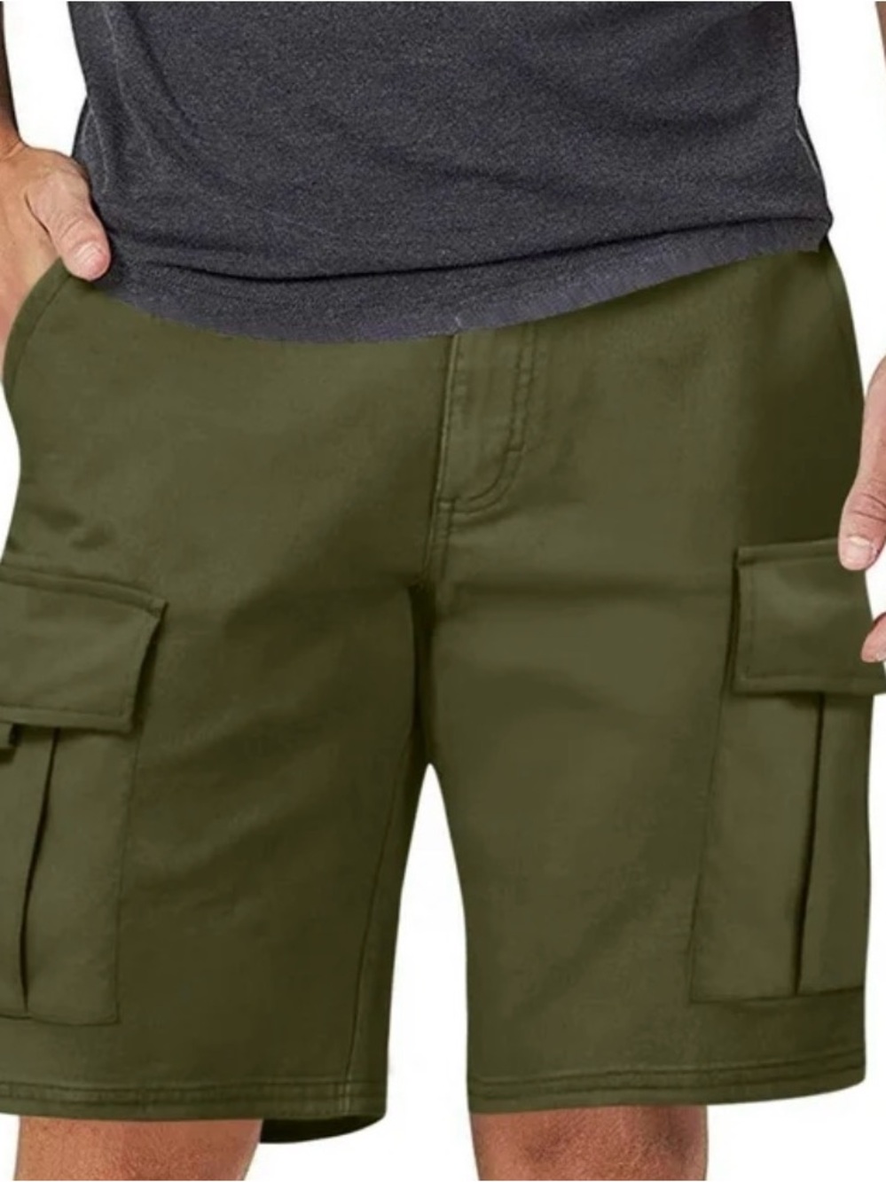 5/$30 GEORGE Military Green Cargo Shorts 10" inseam Size 30 NWT